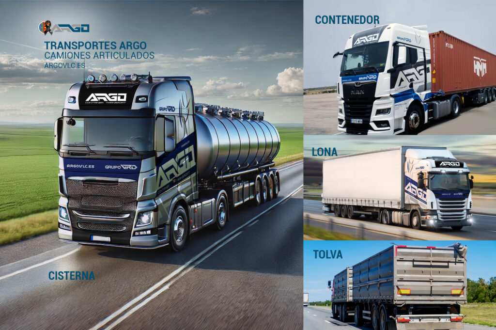 Camiones articulados para el transporte de mercancías por carretera