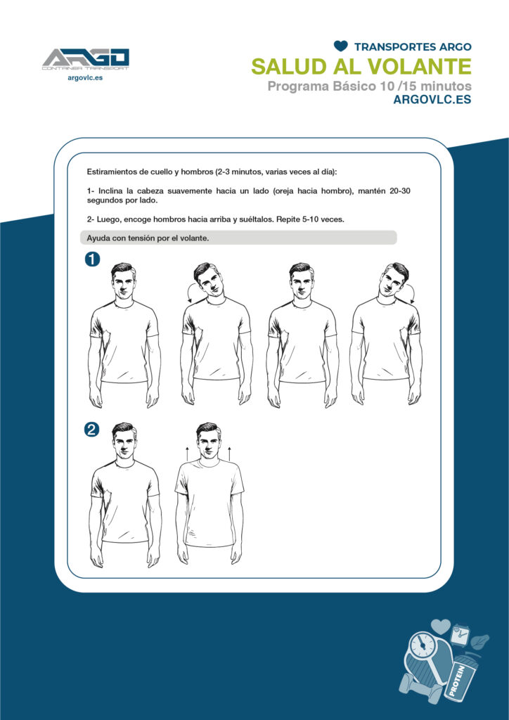camioneros en camiones rutina para mejorar su salud fisica