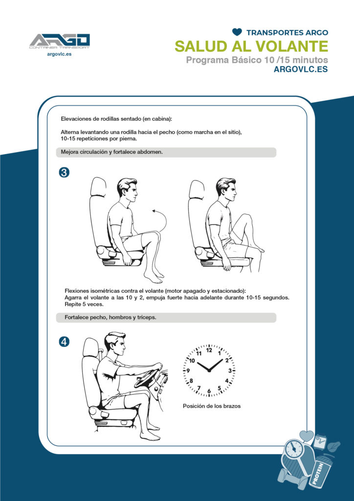 camioneros en camiones rutina para mejorar su salud fisica