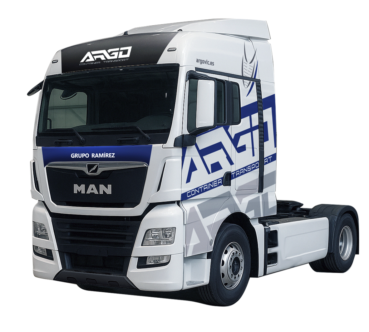 Man camión para el transporte de mercancias por carretera de Argo Transportes en Valencia